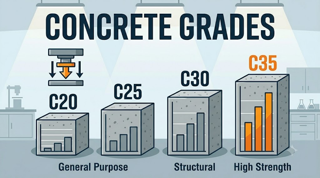 Concrete Grades Explained: C20, C25, C30, C35 and Beyond