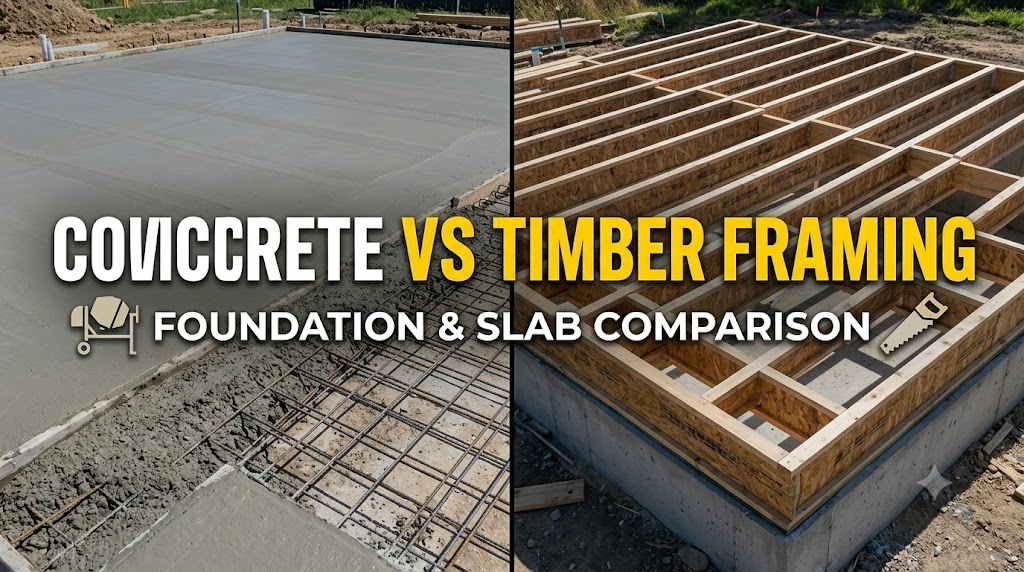 Concrete vs Timber Framing: Foundation & Slab Comparison