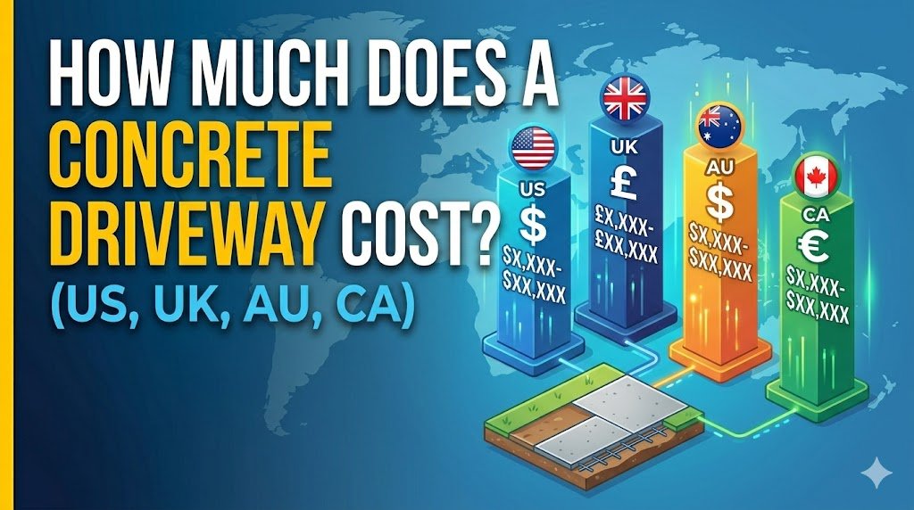 How Much Does a Concrete Driveway Cost? (US, UK, AU, CA)