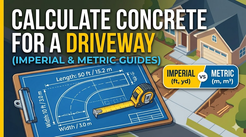 How to Calculate Concrete for a Driveway (Imperial & Metric)